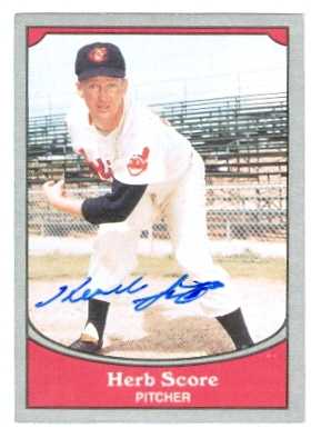 22482 Herb Score Autographed Baseball Card Cleveland Indians 1990 Pacific Baseball Legends No. 49