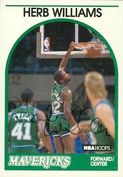 52013 Herb Williams Autographed Basketball Card Dallas Mavericks 1989 Hoops No .131