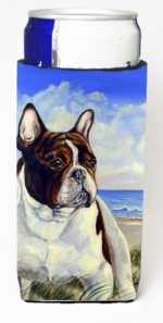 7171MUK French Bulldog At The Beach Michelob Ultra bottle sleeves For Slim Cans - 12 oz.