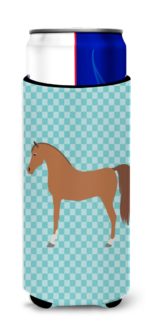 Arabian Horse Blue Check Michelob Ultra Hugger for Slim Cans