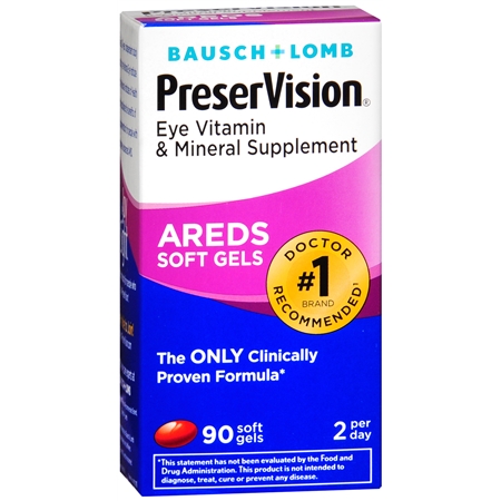 Bausch + Lomb PreserVision AREDS Eye Vitamin & Mineral Supplement Soft Gels - 90.0 ea