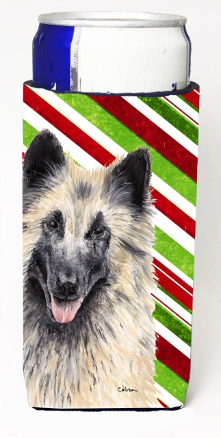 Belgian Tervuren Candy Cane Holiday Christmas Michelob Ultra bottle sleeves For Slim Cans - 12 oz.