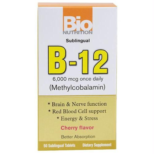 Bio Nutrition B12 Sublingual - 6000 mcg - 50 Tablets - 1500925