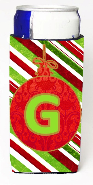 CJ1039-GMUK Christmas Ornament Holiday Monogram Initial Letter G Michelob Ultra s For Slim Cans