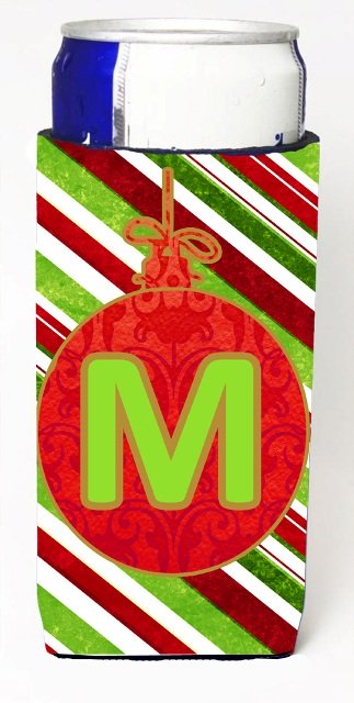 CJ1039-MMUK Christmas Ornament Holiday Monogram Initial Letter M Michelob Ultra s For Slim Cans