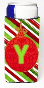 CJ1039-YMUK Christmas Ornament Holiday Monogram Initial Letter Y Michelob Ultra s For Slim Cans