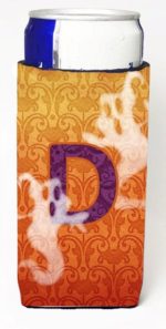 CJ1040-DMUK Halloween Ghosts Monogram Initial Letter D Michelob Ultra s For Slim Cans