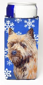 Cairn Terrier Winter Snowflakes Holiday Michelob Ultra bottle sleeves For Slim Cans - 12 oz.