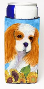 Cavalier Spaniel In Summer Flowers Michelob Ultra bottle sleeves For Slim Cans - 12 oz.