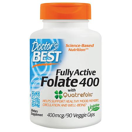 Doctor's Best Fully Active Folate 400 mcg Veggie Caps - 90.0 ea