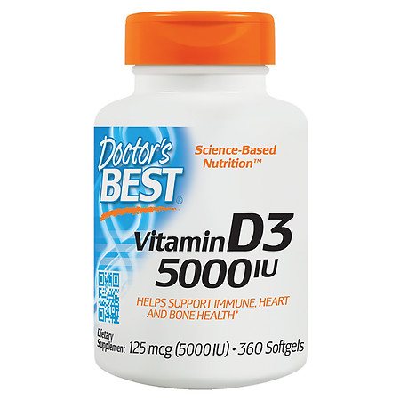 Doctor's Best Vitamin D3, 5000 IU, Softgels - 360.0 ea