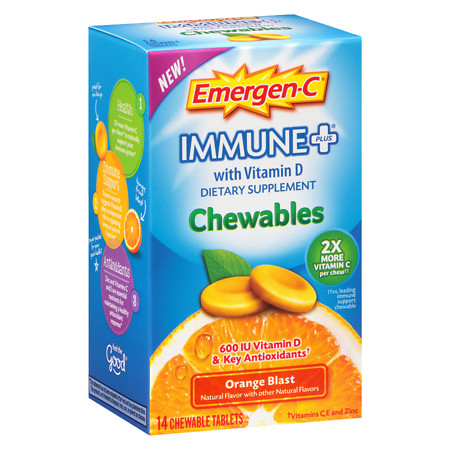 Emergen-C Immune+ with Vitamin D Chewables Orange Blast - 14.0 ea