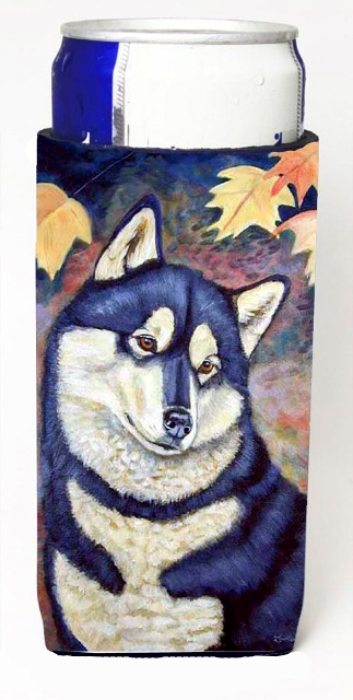 Fall Leaves Siberian Husky Michelob Ultra bottle sleeves For Slim Cans - 12 oz.