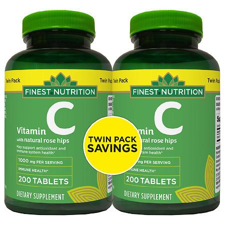 Finest Nutrition Vitamin C 1000mg Twin - 200.0 ea x 2 pack