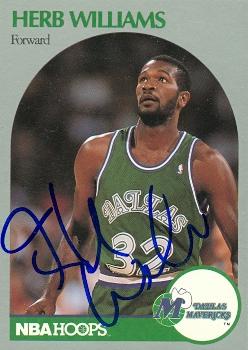 Herb Williams autographed Basketball Card (Dallas Mavericks) 1990 Hoops No.90
