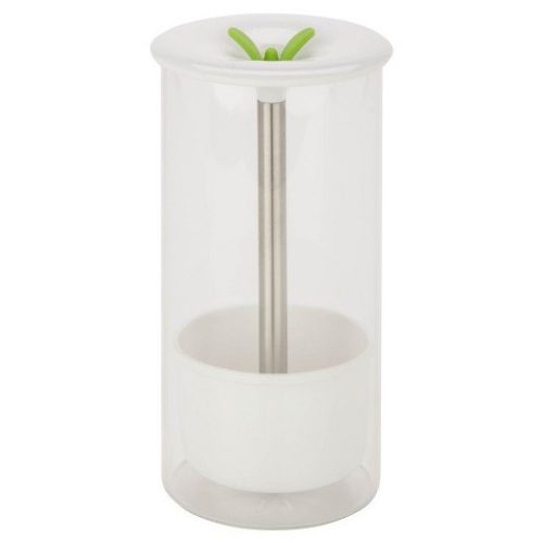 HoneyCanDo KCH-06398 Glass Herb Preserver, White & Clear