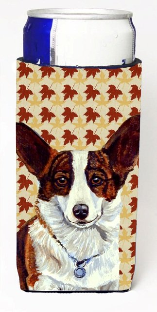 LH9108MUK Corgi Fall Leaves Portrait Michelob Ultra s For Slim Cans - 12 oz.