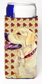 LH9113MUK Labrador Fall Leaves Portrait Michelob Ultra s For Slim Cans - 12 oz.