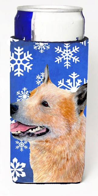 LH9272MUK Australian Cattle Dog Winter Snowflakes Holiday Michelob Ultra bottle sleeves For Slim Cans - 12 oz.