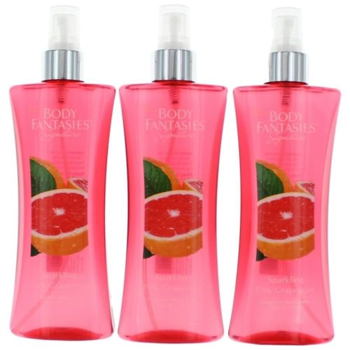 awbfspg8bm3p 8 oz Sparkling Pink Grapefruit by Body Fantasies Fragrance Body Spray for Women, Pack of 3