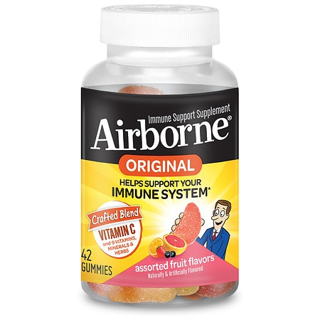 Airborne Gummies with Vitamin C, Minerals & Herbs Immune Support Assorted Fruit - 42.0 ea