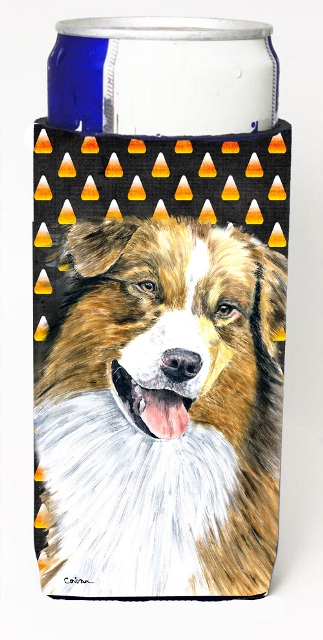 Australian Shepherd Candy Corn Halloween Portrait Michelob Ultra s For Slim Cans - 12 oz.