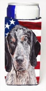 Blue Tick Coonhound With American Flag USA Michelob Ultra bottle sleeves For Slim Cans - 12 Oz.