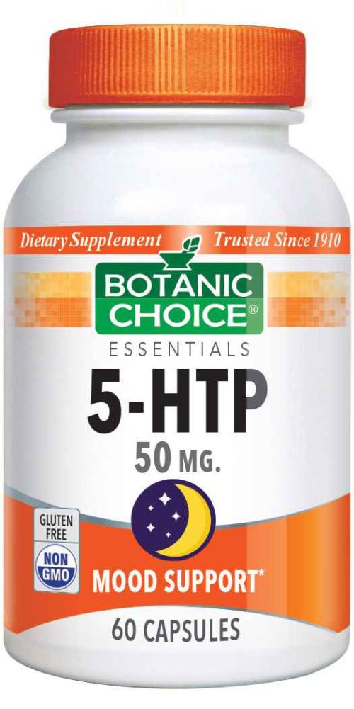 Botanic Choice 5-HTP 50 mg - Mood Support Supplement - 60 Capsules