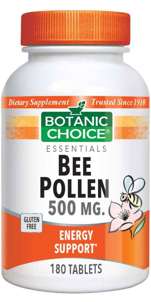 Botanic Choice Bee Pollen Tablets 500 mg - Energy Support Supplement - 180 Tablets