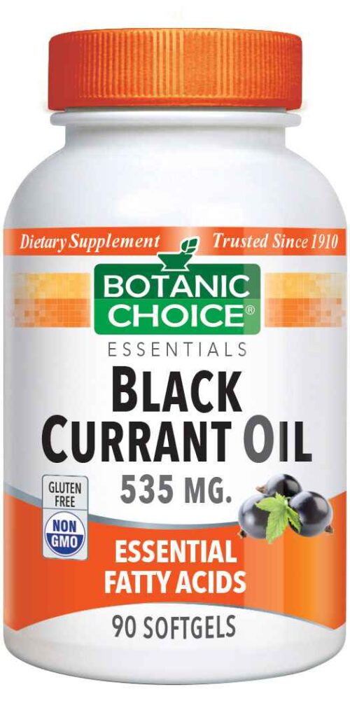 Botanic Choice Black Currant Oil 535 mg GLA 80 mg - Essential Fatty Acids Support Supplement - 90 Softgels