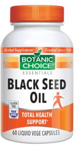 Botanic Choice Black Seed Oil 1000 mg - Essential Fatty Acids Support Supplement - 60 Vegetarian Capsules