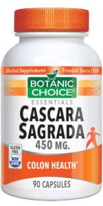Botanic Choice Cascara Sagrada 450 mg - Digestive Support Supplement - 90 Capsules