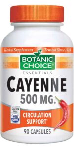 Botanic Choice Cayenne Capsules 500 mg - Circulation Support Supplement - 90 Capsules