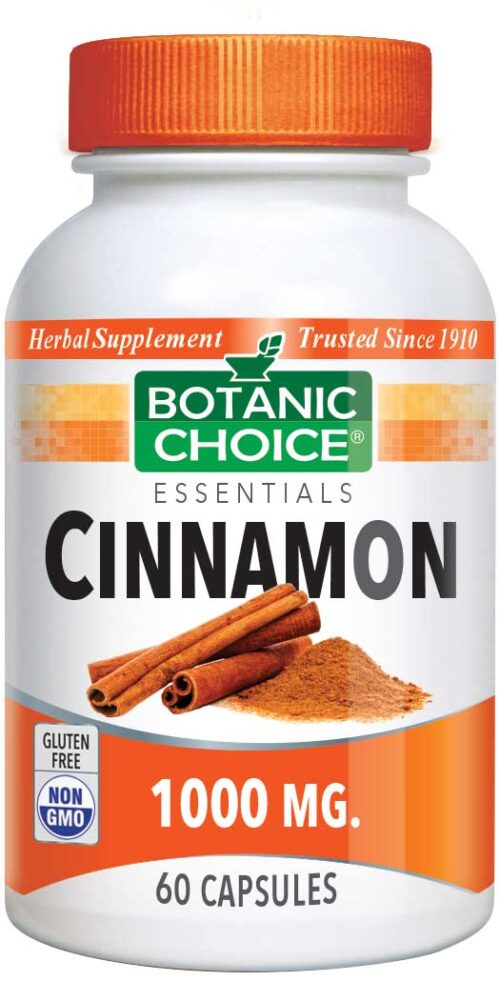 Botanic Choice Cinnamon 1000 mg - Blood Sugar Support Supplement - 60 Capsules