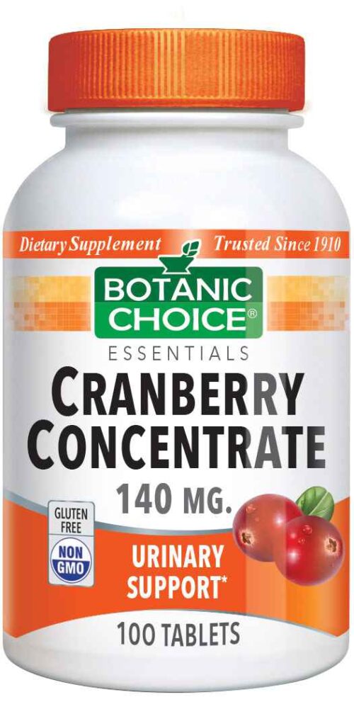 Botanic Choice Cranberry Concentrate 140 mg - Antioxidants Supplement - 100 Tablets