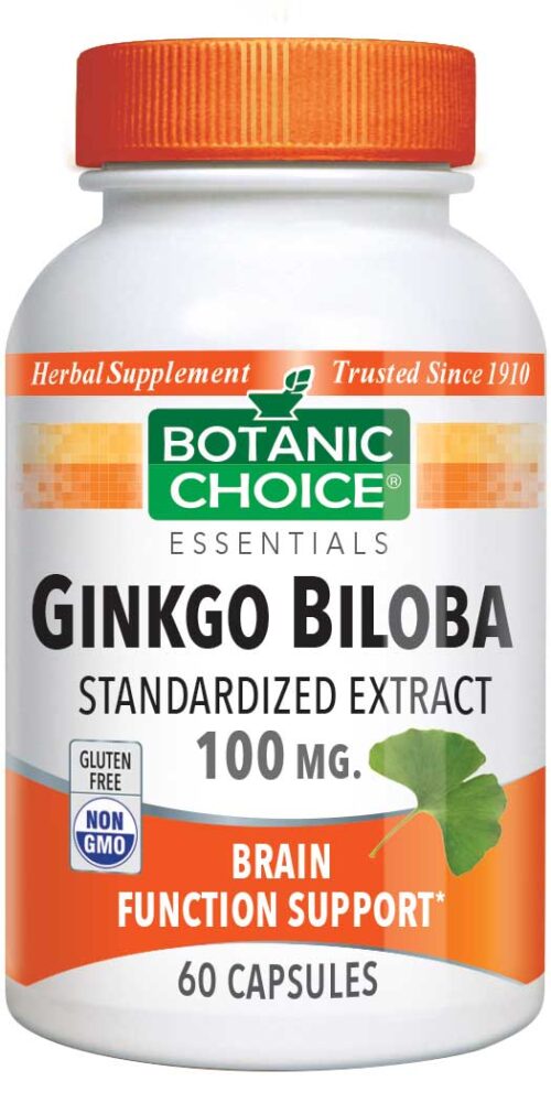 Botanic Choice Ginkgo Biloba Extract 100 mg - Memory Support Supplement - 60 Capsules