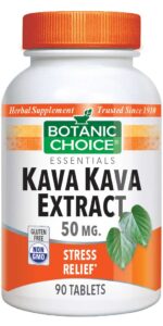 Botanic Choice Kava Kava Root 50 mg - Mood Support Supplement - 90 Vegetarian Tablets