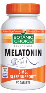 Botanic Choice Melatonin 5 mg - Nighttime Support Supplement - 90 Tablets