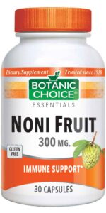 Botanic Choice Noni Fruit 300 mg - Immune Support Supplement - 30 Capsules