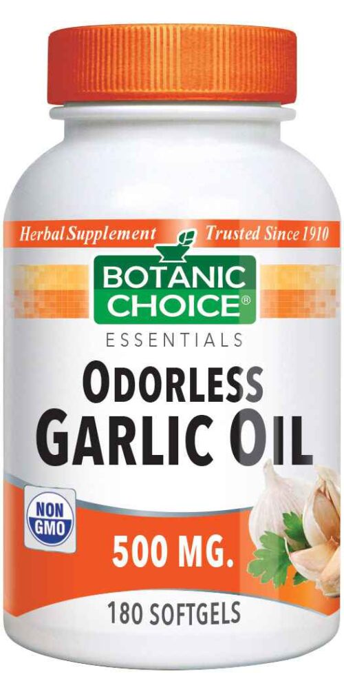 Botanic Choice Odorless Garlic Oil 500 mg - 180 Softgels