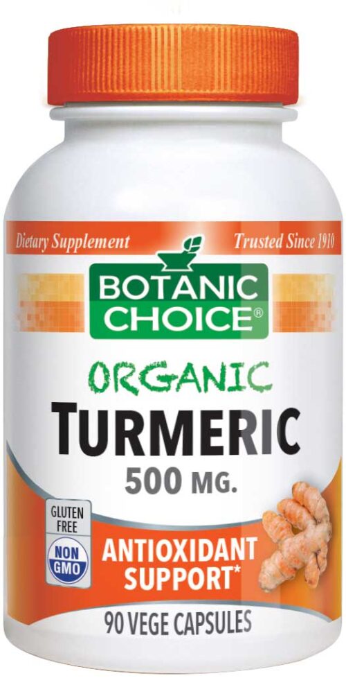 Botanic Choice Organic Turmeric 500 mg - 90 Vegetarian Capsules
