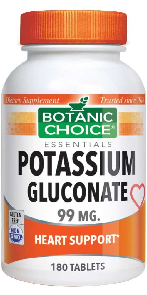 Botanic Choice Potassium 99 mg - Muscles And Bones Support Supplement - 180 Tablets