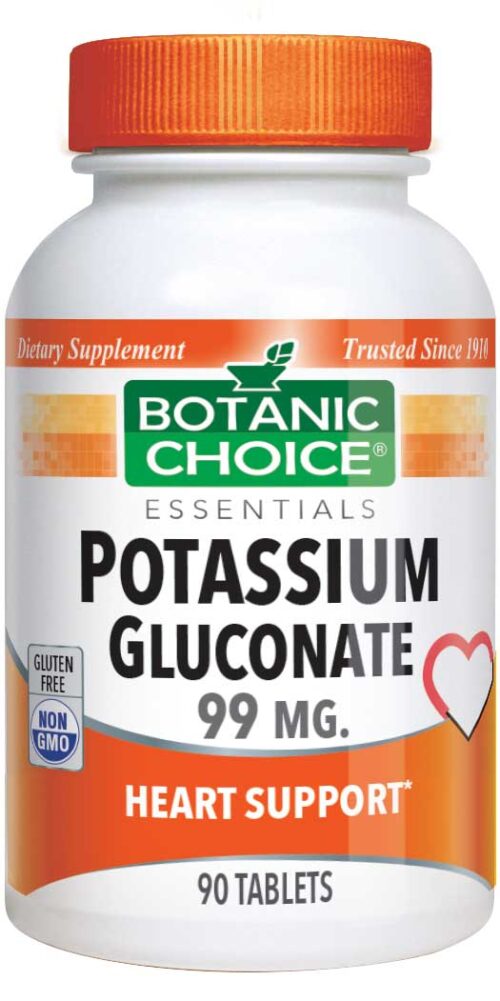 Botanic Choice Potassium 99 mg - Muscles And Bones Support Supplement - 90 Tablets