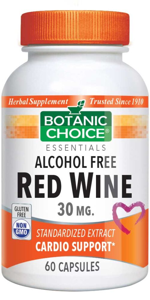 Botanic Choice Red Wine Extract 30 mg - Heart Support Supplement - 60 Capsules