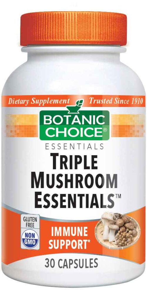 Botanic Choice Triple Mushroom Essentials - Immune Support Supplement - 30 Capsules