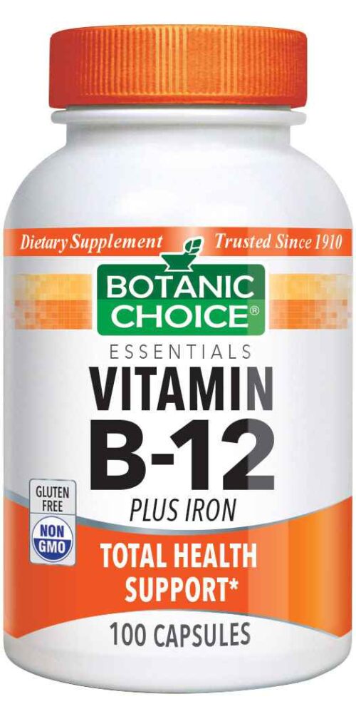 Botanic Choice Vitamin B-12 Plus Iron - 100 Capsules