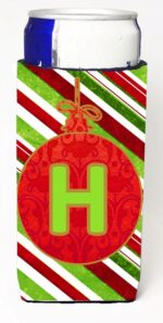 CJ1039-HMUK Christmas Ornament Holiday Monogram Initial Letter H Michelob Ultra s For Slim Cans