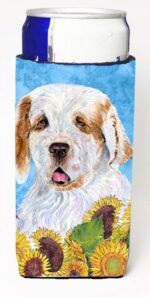 Clumber Spaniel In Summer Flowers Michelob Ultra bottle sleeves For Slim Cans - 12 oz.