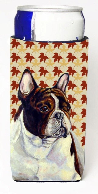 French Bulldog Fall Leaves Portrait Michelob Ultra s For Slim Cans - 12 oz.