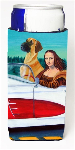 Great Dane With Mona Lisa Michelob Ultra bottle sleeves For Slim Cans - 12 Oz.